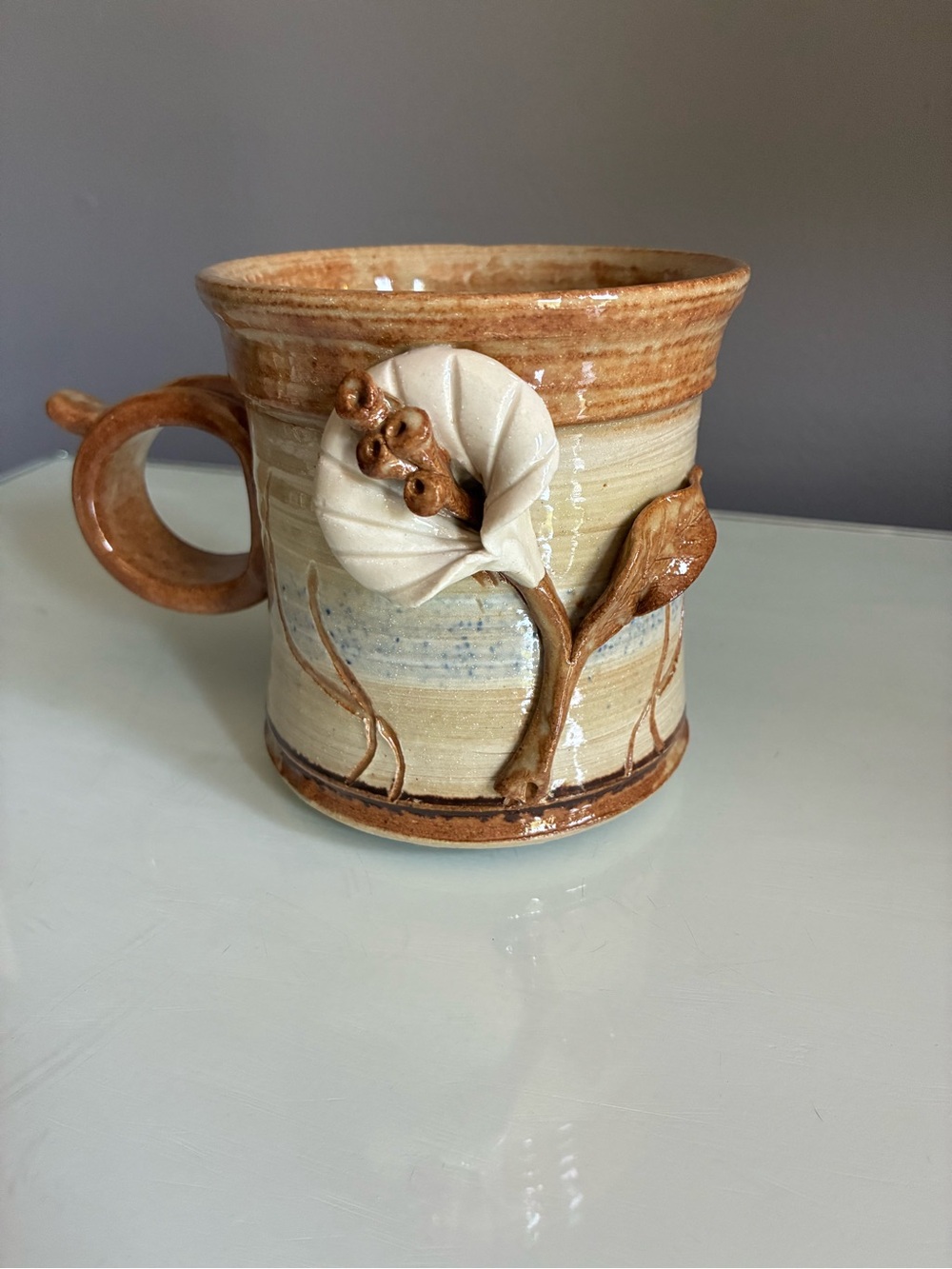 Artisan Pottery Whole Earth Clayworks Calla Lily Coffee Mug